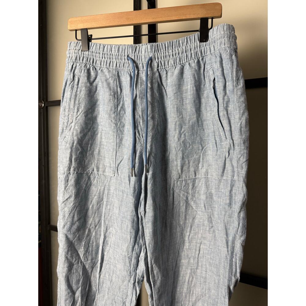 Athleta Retreat Linen Jogger Women's Pants Chambray Blue Size 8T Tall - Picture 2 of 8